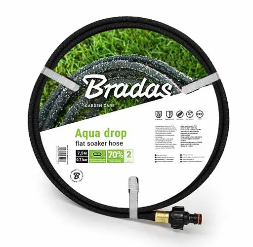 Сочащийся шланг Bradas AQUA-DROP FLAT 1/2" – 7,5 м WADF1/2075 - фото 1