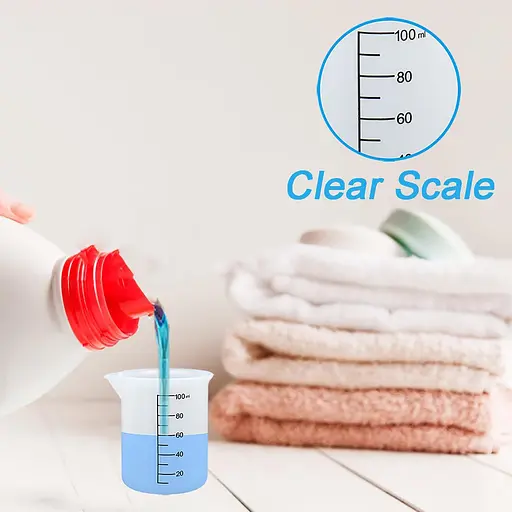 Силіконовий мірний стакан 100 мл з носиком та градуюванням вимірювальна склянка, Kitchen Master Прозорий 87384 - фото 4