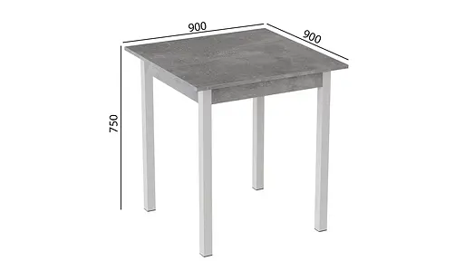 Стіл кухонний Ferrum-decor Дієго 75x90x90 Білий ДСП Бетон 16мм (FRD-105579) - фото 3