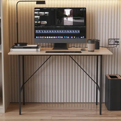 Стіл письмовий Line Тайм Ferrum-decor 750x1200x600 Чорний метал ДСП Дуб Сан-Марино 16 мм (FRD-104886)