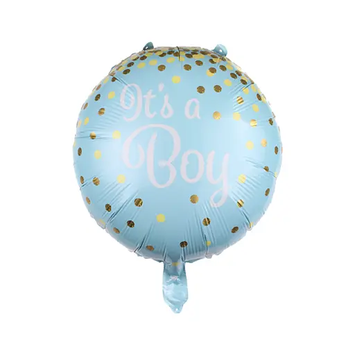 Шар воздушный фольгированный (45 см) Мальчик синий