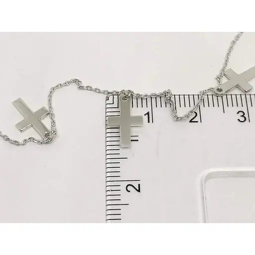 Срібне кольє Qvaliz Хрестики. 908-01207 38 - фото 4
