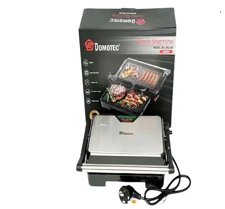 Гриль контактный прижимной Domotec MS-240 домашний с антипригарным покрытием 1000 Вт Серебряный - фото 3