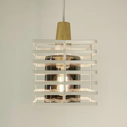 Світильник в стилі Лофт з білим корпусом решіткою та графітовим плафоном Line.F 12391/1 WT+GR - фото 2