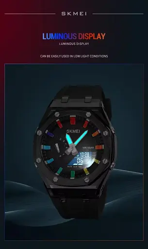 Наручний годинник чоловічий Skmei 2100 Black White, 2100BKWT (18436) - фото 3