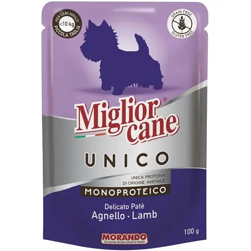 Вологий корм для собак Morando Migliorcane Unico паштет з ягняти 100 г - фото 1