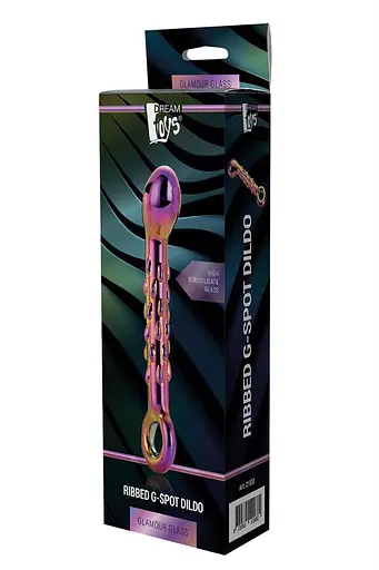 Фаллоимитатор Glamour Glass Ribbed G-Spot 18 см мульти - фото 2