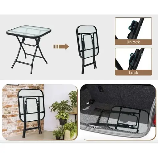 Садовый стол Costway Kontrast раскладной - фото 8