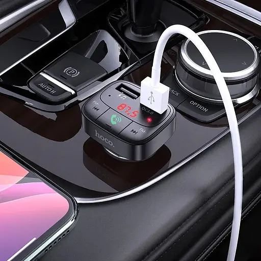 FM модулятор трансмітер HOCO E59 Promise QC3.0 Bluetooth 5.0 адаптер Зарядний пристрій Чорний - фото 6