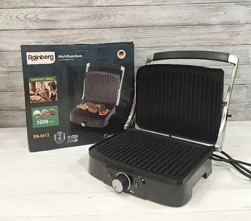 Прижимной контактный домашний электрогриль Rainberg RB-5413 3200 Вт - фото 6