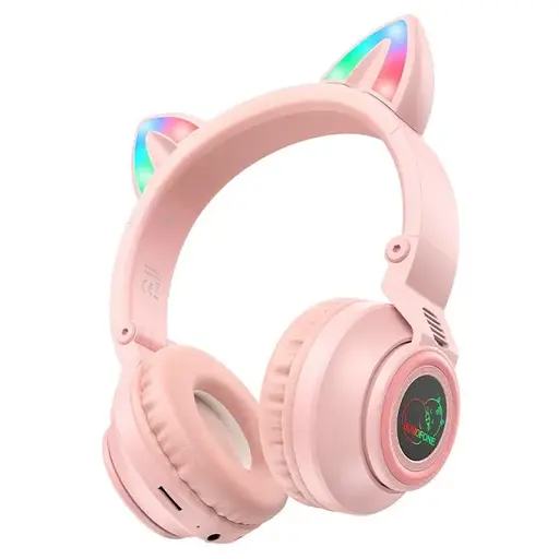 Наушники Borofone BO18 Cat Ear Pink