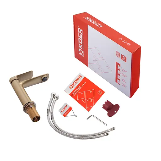 Смеситель для умывальника Koer KB-10028-12 KR5291 Золотой - фото 3