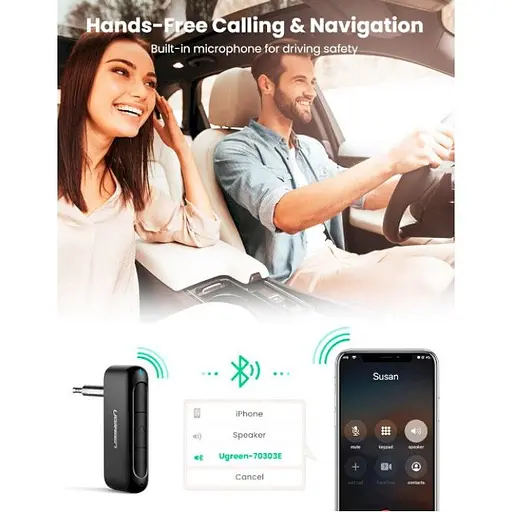 Беспроводной аудио приемник Bluetooth 5.0 ресивер Ugreen CM276 для автомобиля - фото 6