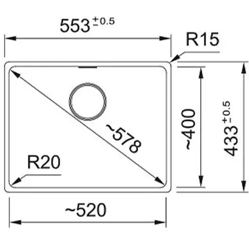 Кухонна мийка Franke Maris, фраграніт, прямокутник, без крил, 553х433х200мм, чаша - 1, MRG 110-52, чорний матовий (+вентиль) - фото 5
