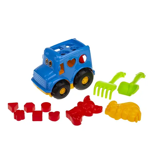 Сортер-автобус "Бусик" №2 Colorplast 0251 Синий - фото 1