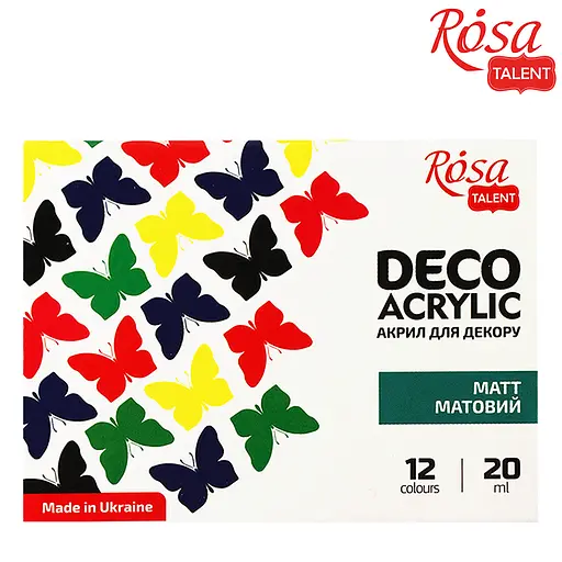 Набор акриловых красок для матового декора 12×20 мл Rosa TALENT - фото 2