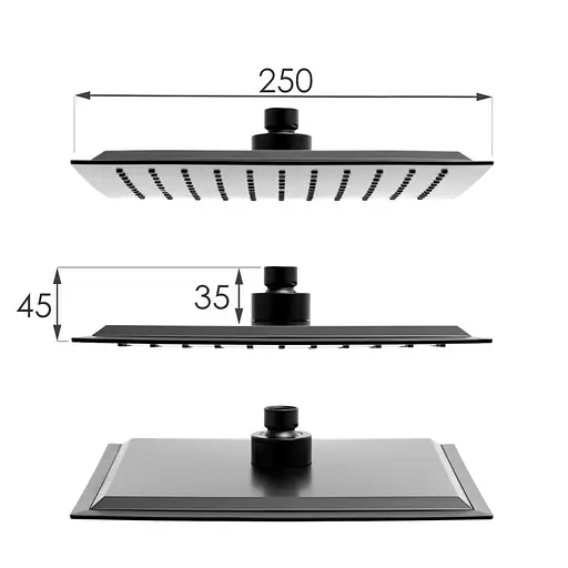 Душова система Yoka Gira 25 Black з термостатом BP.GIRA-THERM-25-BLK, Чорний матовий - фото 5
