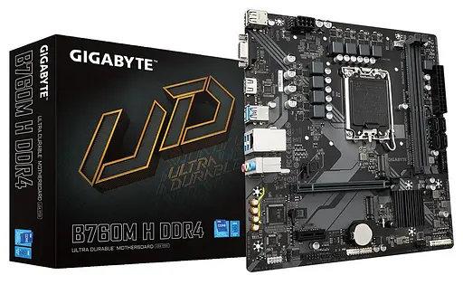 Материнская плата Gigabyte B760M H DDR4 (B760M H DDR4) (Socket 1700, Intel B760, Micro-ATX) - фото 3