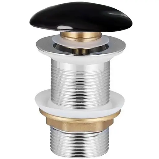 Донний клапан click-clack з чорною керамічною кришкою, латунь, 1 1/4 Volle 90-00-77Bl, Чорний - фото 1