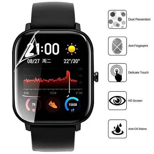 Защитная пленка Tamister у смартчаса Amazfit Bip 3/3Pro/GTS4 Mini, комплект 2 шт. - фото 2
