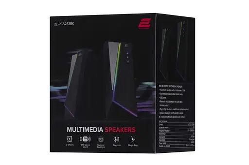 Акустическая система 2E PCS233 RGB, 2.0, USB, Black - фото 10