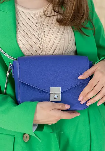 Жіноча шкіряна сумочка Yoko фіолетовий флотар - фото 6