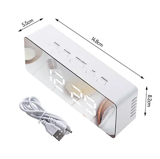 Будильник со светодиодным зеркальным дисплеем на USB Adler AD 1189 - фото 4