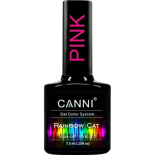 Гель-лак Canni Rainbow cat Pink райдужний голографічний 7.3 мл