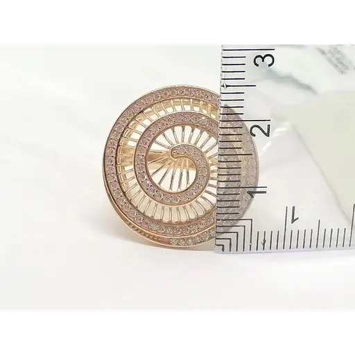 Золоте кільце Родинні коштовності з фіанітами. 1710347 19 - фото 6