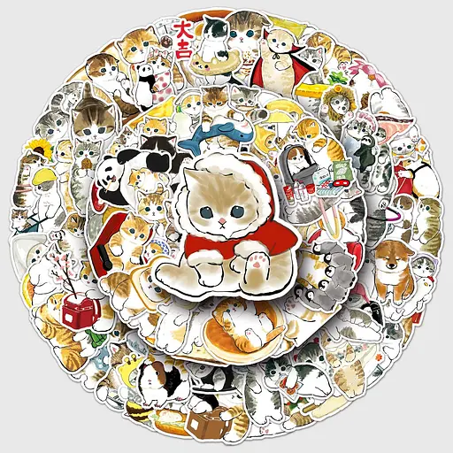 Стікерпак Милість кішок Набір наклейок GeekLand The cuteness of the cats 100 штук - фото 4