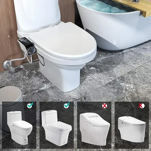 Универсальная биде-накладка SAMODRA Bidet тонкая под крышку, с боковым модулем, Белая (SMWDRB)  - фото 4