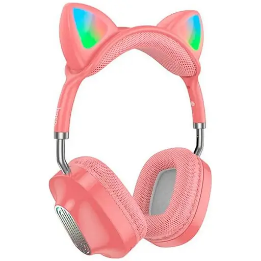 Навушники Hoco Skill cat ear BT headphones ESD13 з вушками рожеві