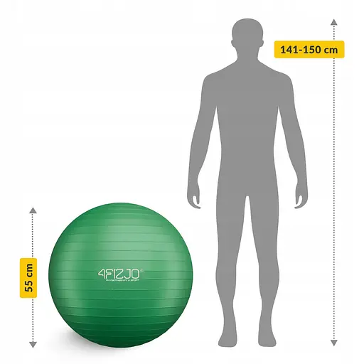 М'яч для фітнесу (фітбол) 4FIZJO 55 см Anti-Burst Green (P-5907739316264) - фото 7