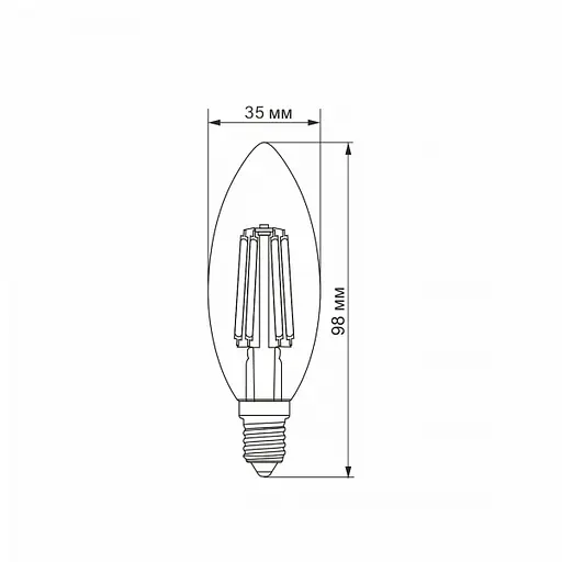 LED лампа VIDEX Filament C37F 6W E14 3000K - фото 3