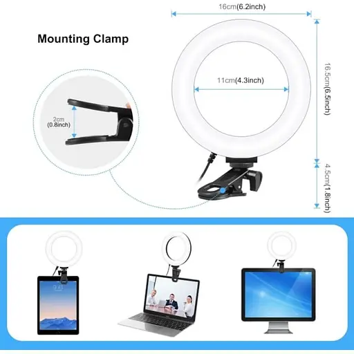 Кільцева USB LED лампа Puluz PU568B 6.2" - фото 2