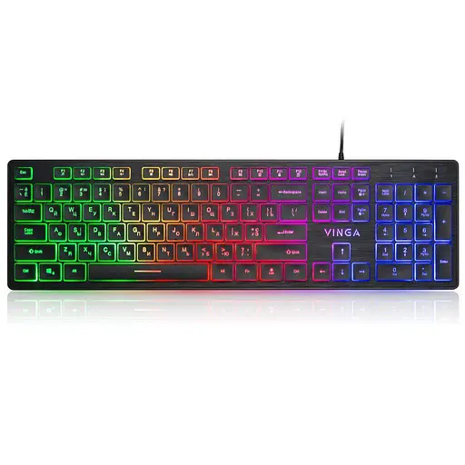 Клавіатура Vinga KB410 USB Black (KB410 Black) - фото 1