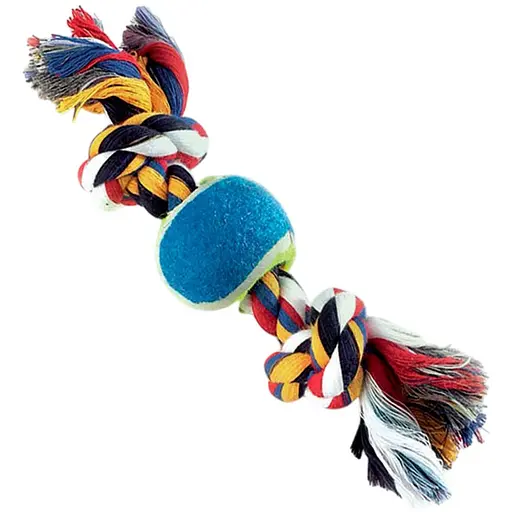 Игрушка для собак Camon канат грейфер косточка с теннисным мячом 20 см 80 г