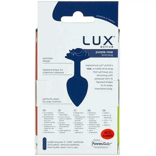 Металева анальна пробка Lux Active з трояндою - Rose Anal Plug - Purple - фото 6