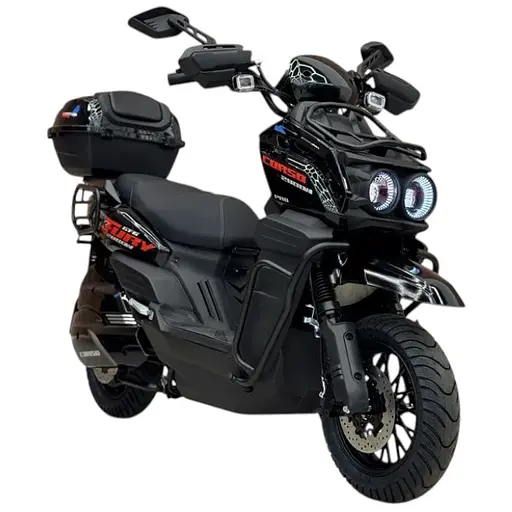 Электроскутер Двухместный Corso BlackFury (2800W, 72V/42Ah) Литий-железо-фосфатный аккумулятор Черный