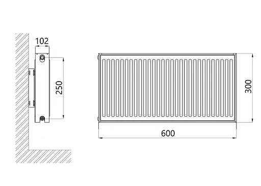 Радіатор сталевий Thermo Alliance IMAS 22 тип 300x600 мм бічне підключення (TAI22300600K) - фото 2