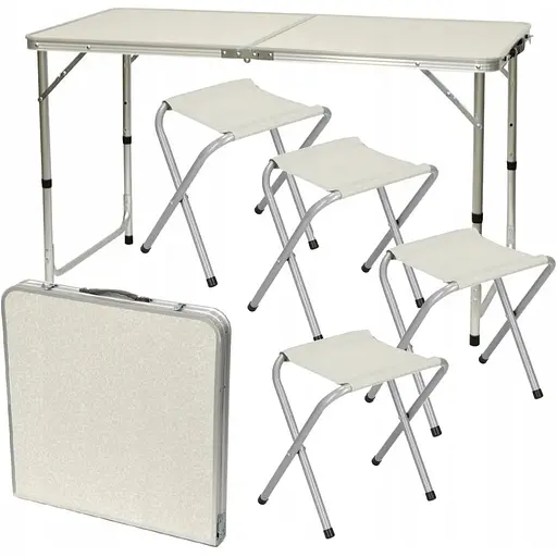 Стол туристический Chomik Garden Line Ranger раскладной с 4 стульями белый - фото 5