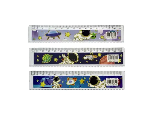 Лінійка пластикова Космос, 15 см, 12 шт. в упаковці