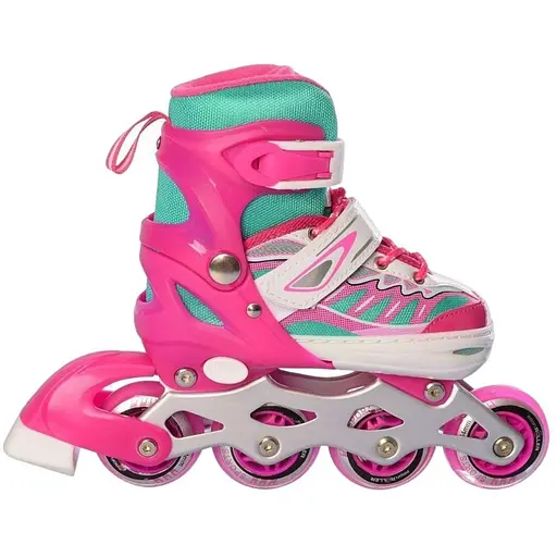 Ролики Profi A4122-S-P з підсвічуванням поліуретанові розсувні з вентиляцією рожеві