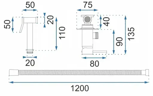 Набір гігієнічного душу прихованого монтажу Rea Loop brushed gold REA-B6311, Золотий - фото 7