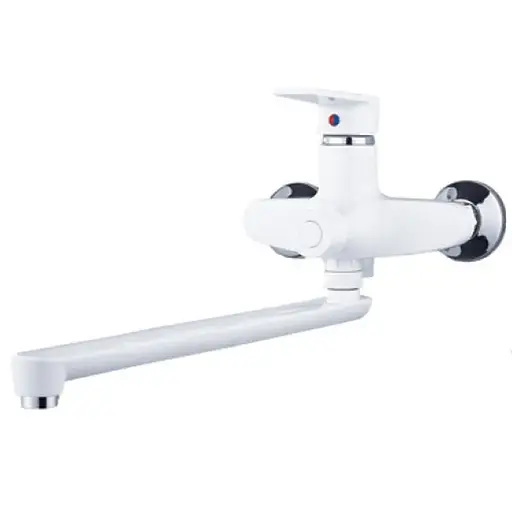 Змішувач для ванни з лійкою Plamix Oscar-006 Euro SET white MX1895 Білий - фото 1