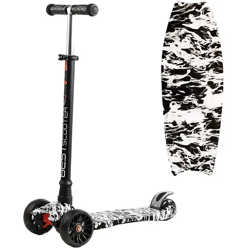 Самокат Best Scooter 75.5-87х55.5х13 см Чорно-білий 000254957