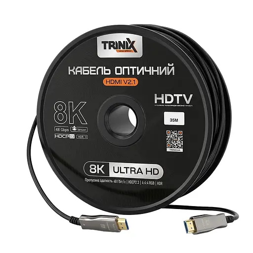 Кабель HDMI V2.1 оптический 35м Trinix (AOC-HDMI8k-35m) (74-00146) - фото 1