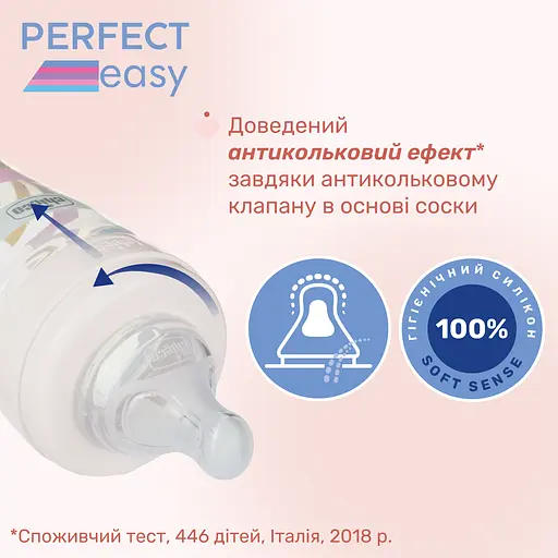 Бутылочка для кормления Chicco Perfect Easy стеклянная с силиконовой соской 0+, 240 мл оранжевая (20252.10) - фото 3