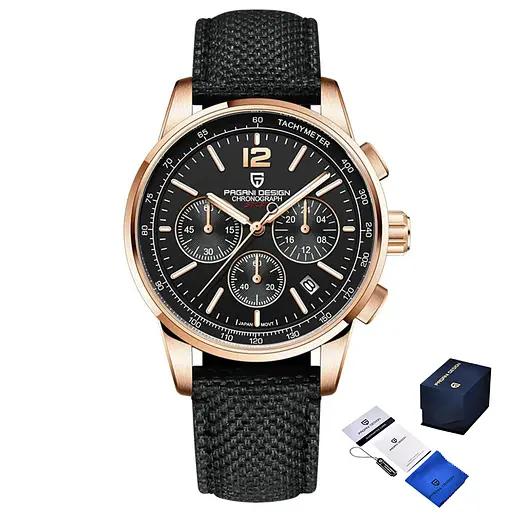 Наручний годинник чоловічий YS008 Rose Gold-Black Pagani Design acs0031090