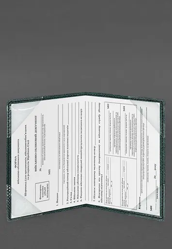 Кожаная обложка для военного билета (под военно-учетный документ) 7.4 А5 зеленая - фото 4